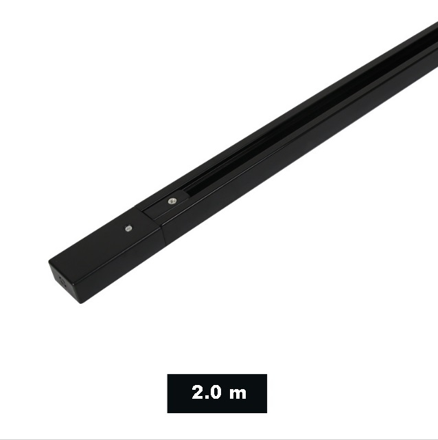Шинопровод однофазный 2 метра черный ` (полный комплект с вводом питания и заглушкой) SPF23-12 (1/2
