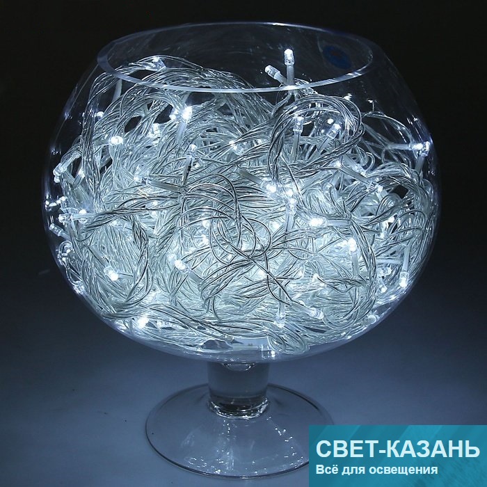 Гирлянда МЕТРАЖ БЕЛЫЙ 5.2 м, нить силикон, LED-50-220V, контр. 8 р. 671028