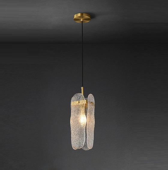 Светильник DZN-13801 ЗОЛОТАЯ БРОНЗА ` D130/H350+1500/1/E14/40W высококачественное стекло ручной рабо