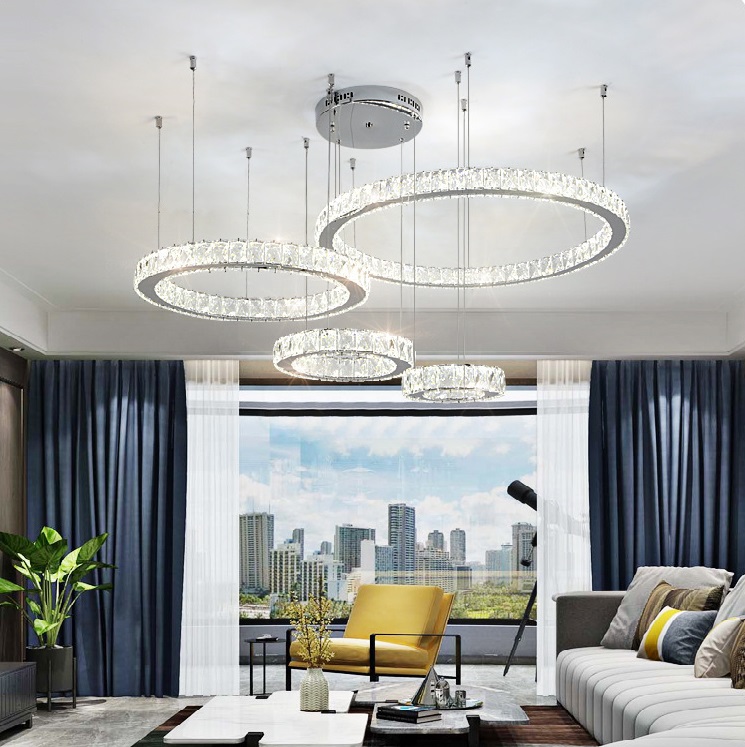 Светильник SPF-5047 CHROME/РОМ ` D600+470+260+200/H1200/4/LED/120W 2.4G RIPPLE 24-09