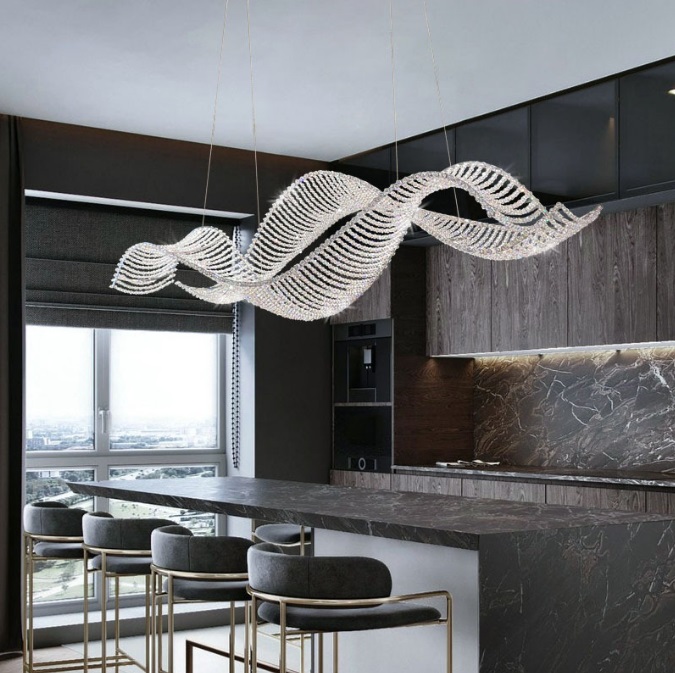 Светильник подвесной светодиодный ElegantLight DZN-11178 ЗОЛОТО ` D1200*380/H2000/2/LED/50W/3000-650