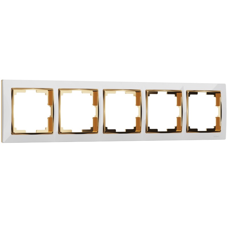 WERKEL Snabb WL03-Frame-05-white-GD/ Рамка на 5 постов (белый/золото) a035257 W0051933