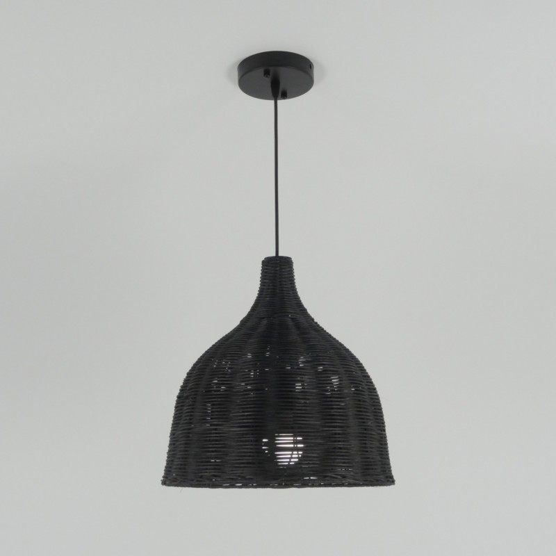Светильник подвесной SPFD-47328 ЧЕРНЫЙ РОТАНГ ` D350*350/H1000/1/E27/30W черный провод, без ламп