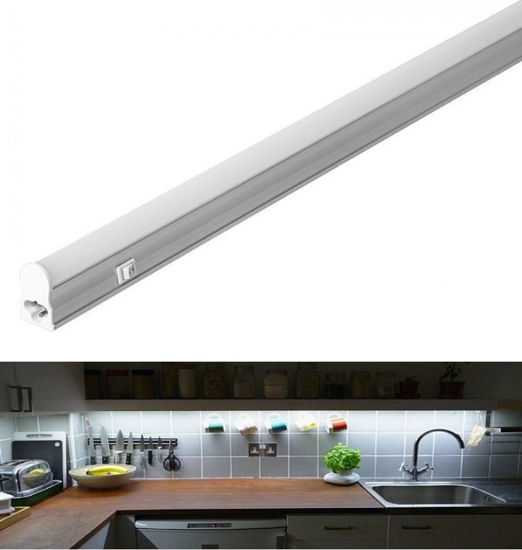 Ecola LED linear IP20 линейный св.д. св-к T5 с выкл. (сет.шнур без вилки) 5W 220V 4200K 305x22x33