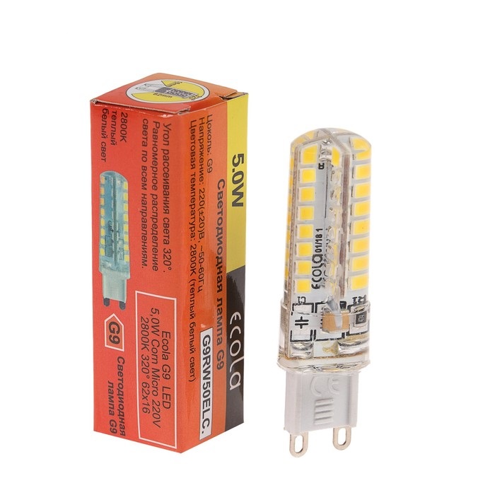 Ecola G9 LED 5,0W Corn Micro 220V 2800K 320° 50x15