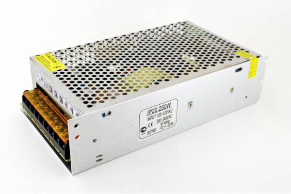 Блок питания IP20 металл 250W, 220V-24V