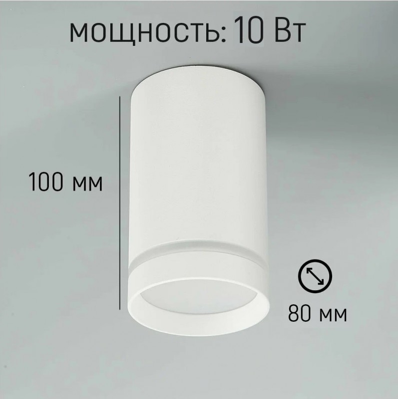 Светильник RG-TD1001 W БЕЛЫЙ ` D80/H100/1/LED/10W/4000K