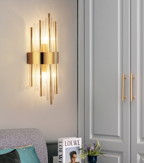 Светильник настенный ElegantLight MD.7013 BRASS/ЛАТУНЬ ` D180/H450/2/E14/40W DZN22-12 (1 из 2 в кор)